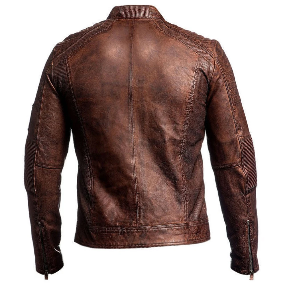 
New Winter Fashion Custom Real Nappa Leather Jacket For Men 