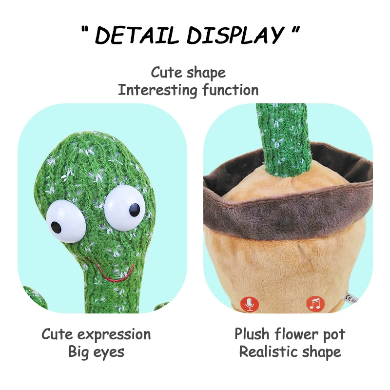 Говорящий кактус, танцевальные игрушки, говорящие повторно перезаряжаемые электронные плюшевые игрушки, крутящийся пение, танцор, беспроводной говорящий кактус