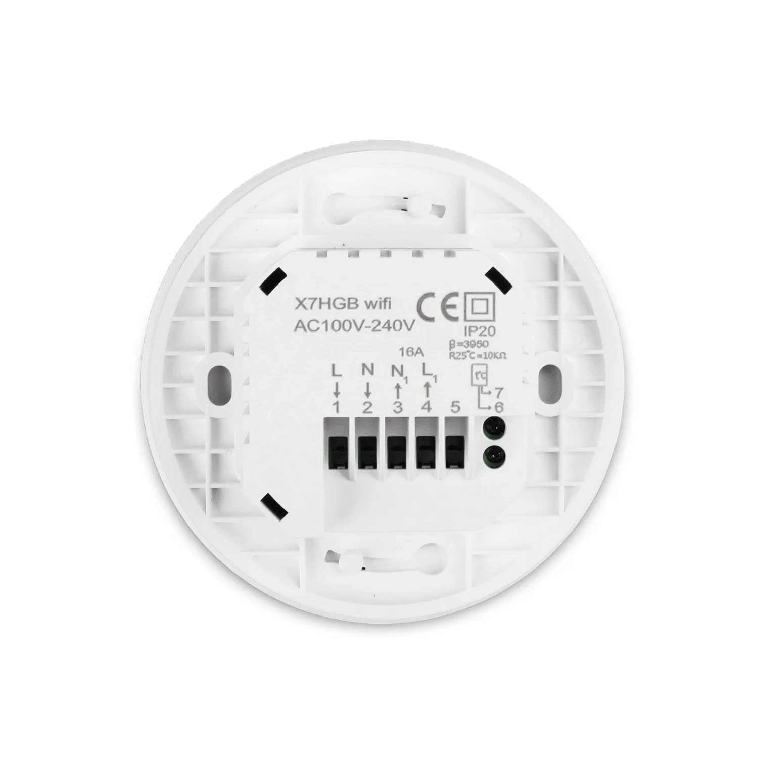Tuya APP WIFI round touch screen white electric floor heating thermostat 16A smart thermostat
