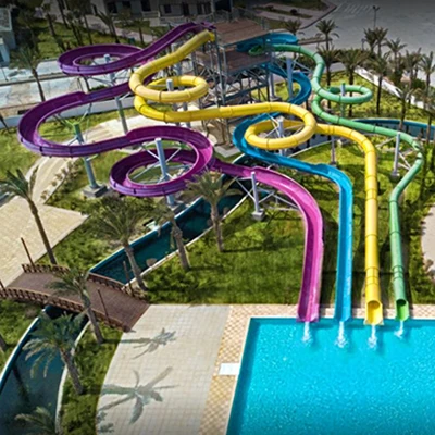 Combination large spiral water slides for swimming pool theme park