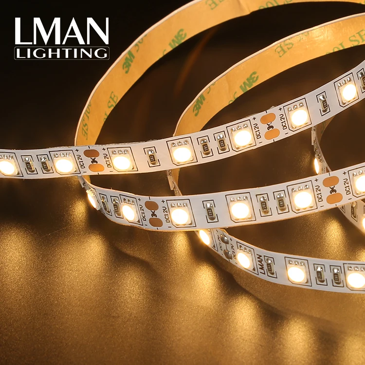 Factory Price Flexible IP20 Smd 5050 60leds/m 10mm Width Dc12v 24v 10w Indoor Living Room Bedroom Led Strip Light