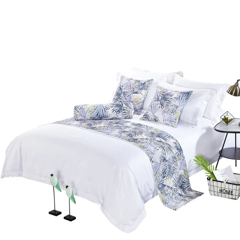 300TC White Stripe Design 5 Star Luxury Hotel Linen Bed Sheet Set