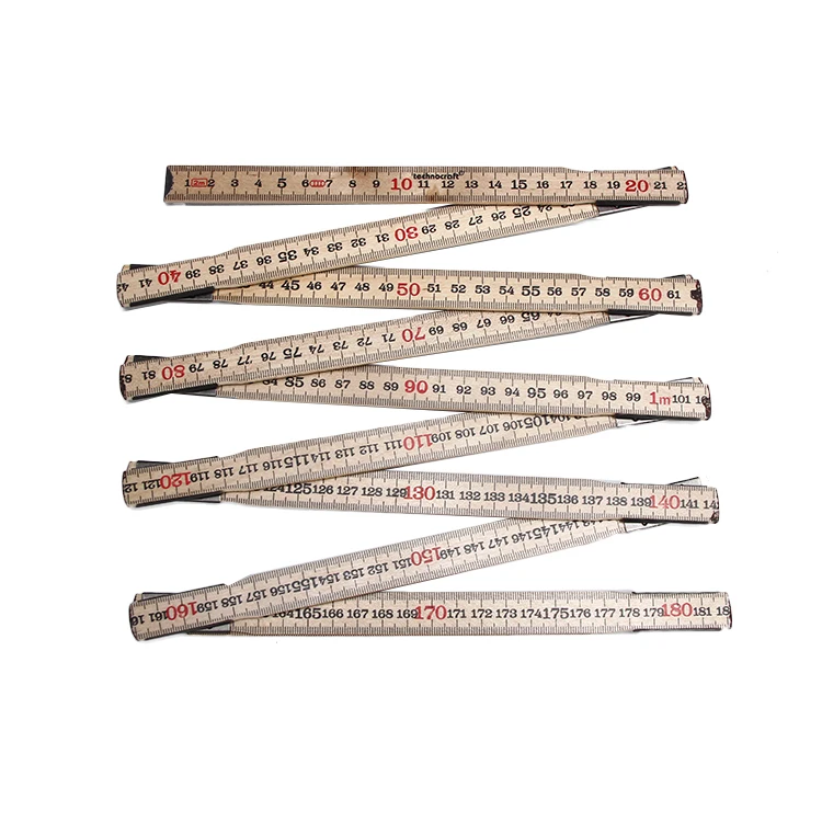 Wholesale Logo Custom Wooden Folding Ruler 2 Meter 10 Folds For Carpenter