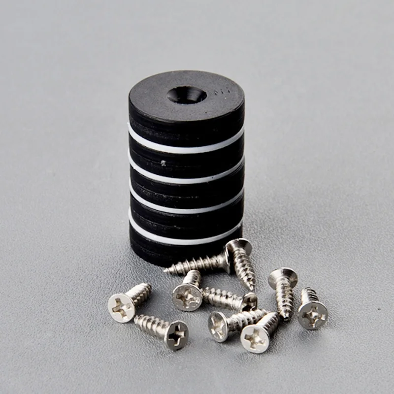 D20x5mm Plastic Coated Neodymium Magnet Pot with Countersunk Hole M3 Instrument Camera Door Fixed Magnetic Material Base
