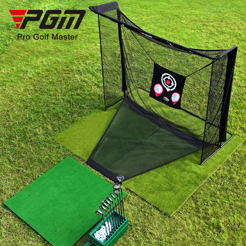PGM LXW031 Indoor Golf Practice Net Swing Rod Cutting and Bash Cage Training Mat Equipment and Supplies Golf Training Aids