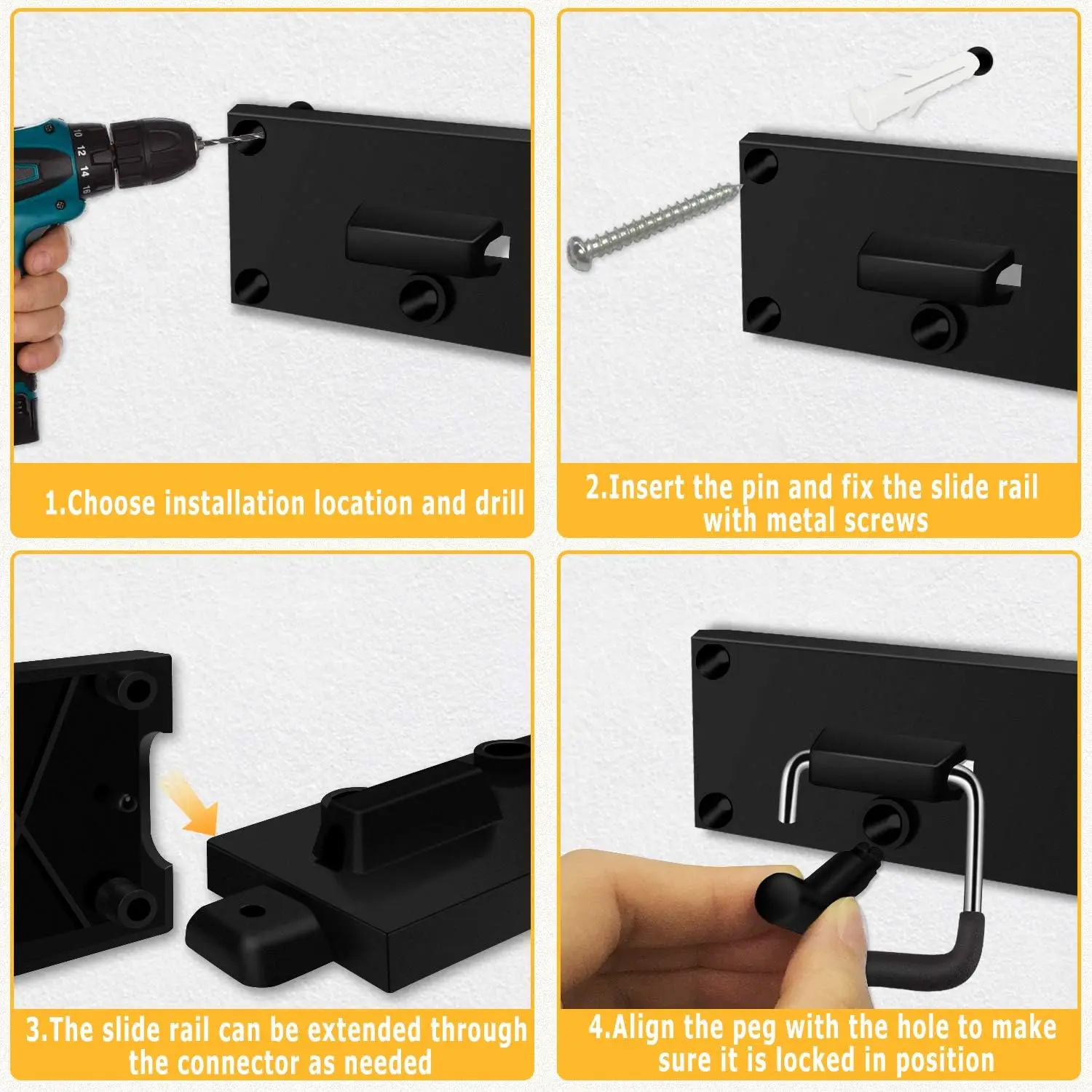 Hot sale New Style Garage Storage Hooks Utility Double Heavy Duty for Organizing Power Tools Wall Mount Hooks Wall Organizer