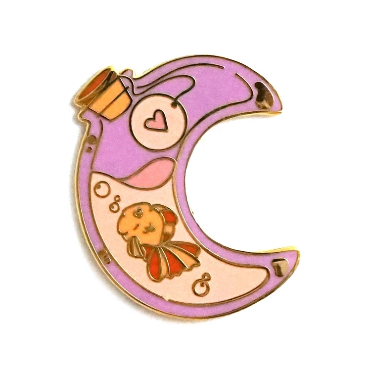 Westar No Minimum Custom Hard Soft Enamel Moon Shaped Planet Glitter Lapel Pins