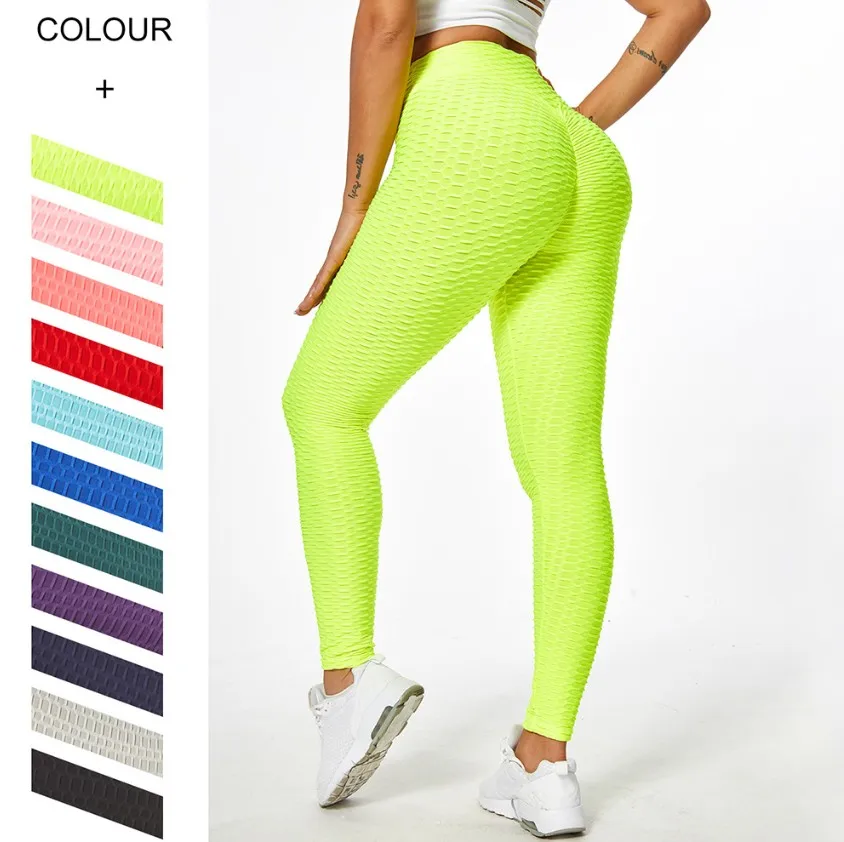 Hot Selling Fitness Sports Booty Scrunch Tights High Waist Anti Cellulite Leggings