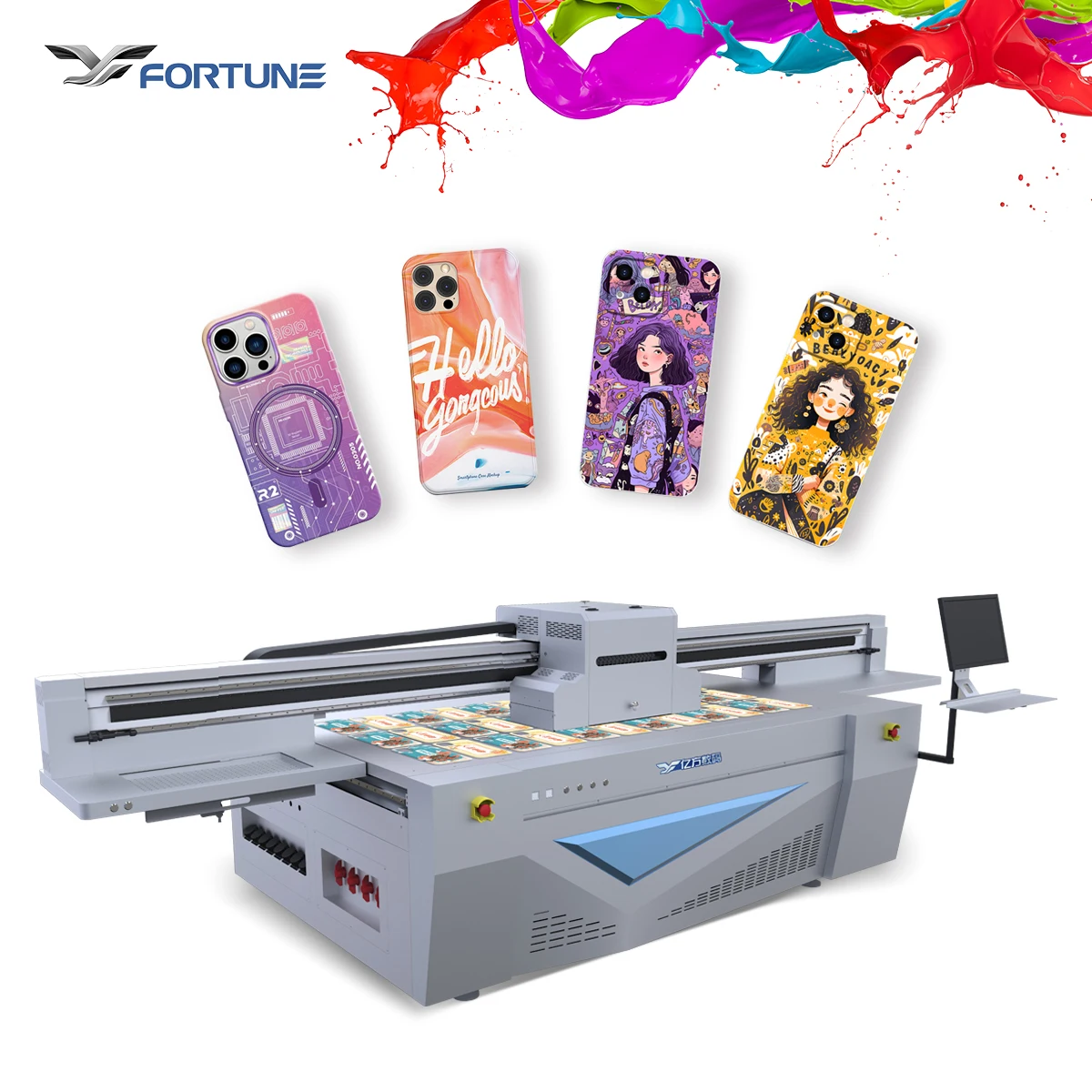 Large format UV Machine with Ricoh Gen 5 head uv printing 2513 UV Flatbed Printer for Glass 3C Product