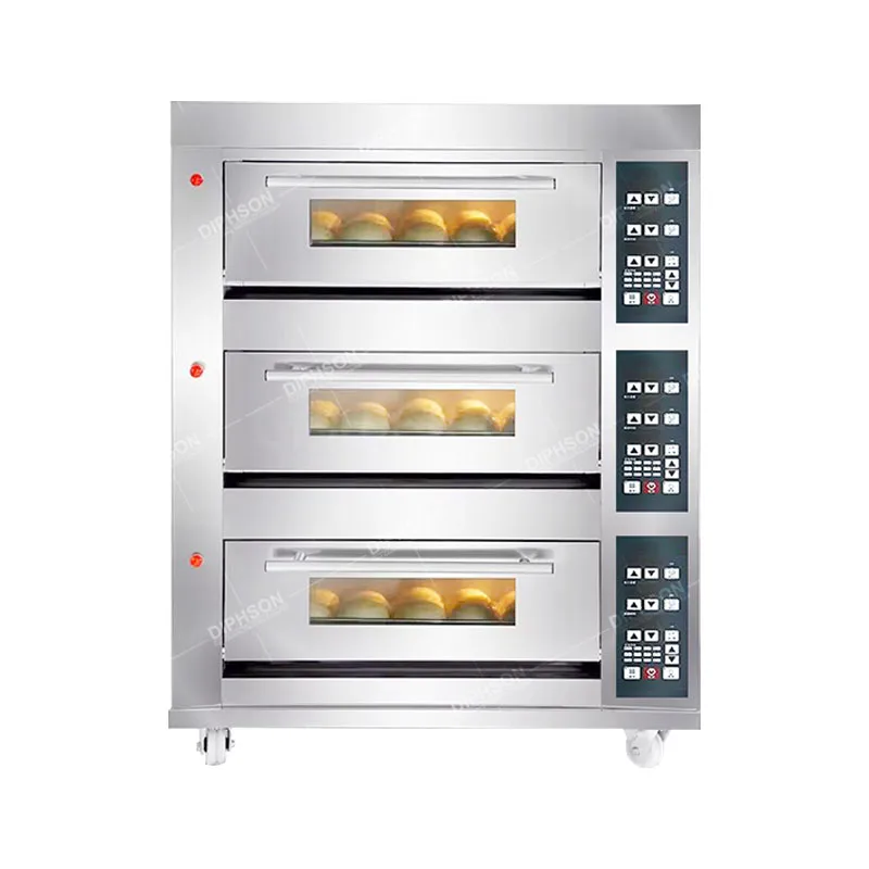 Commercial 3 decks 6 trays bakery ovens baking oven for bread pizza cake on sale