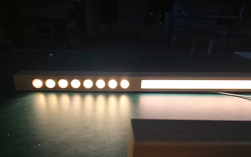 Natural Wood Linear Light Fixture Dining Ceiling Lamp Wooden Hanging Lights for Kitchen CE SAA CRM Certification