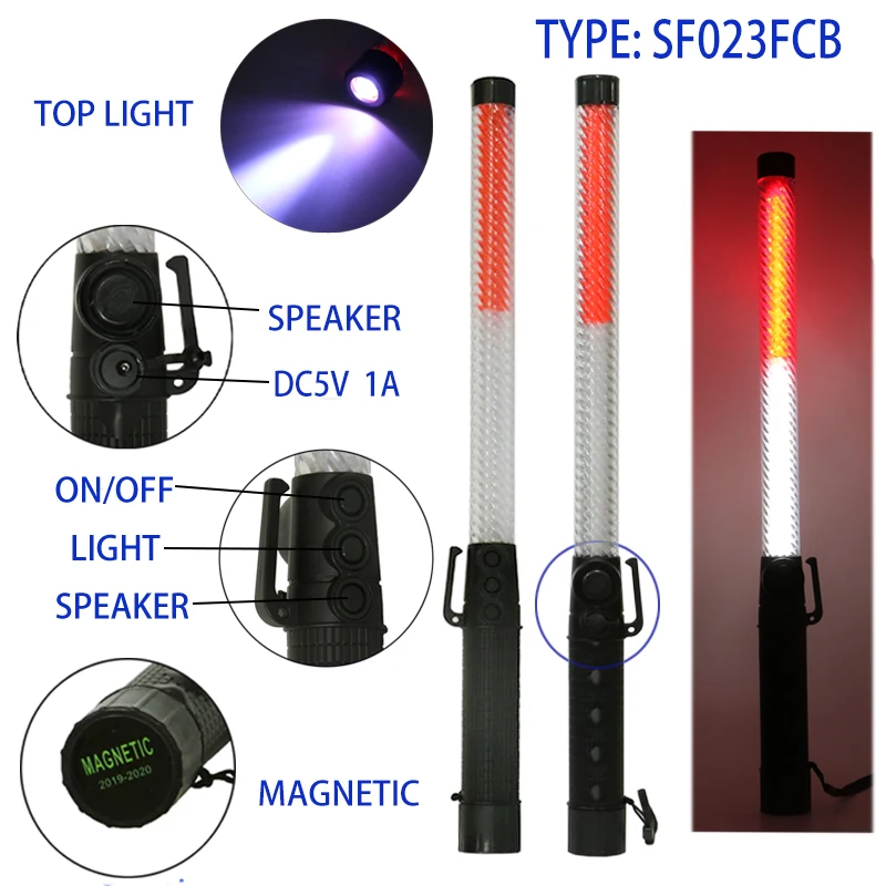 High quality rechargeable traffic led flashing baton traffic