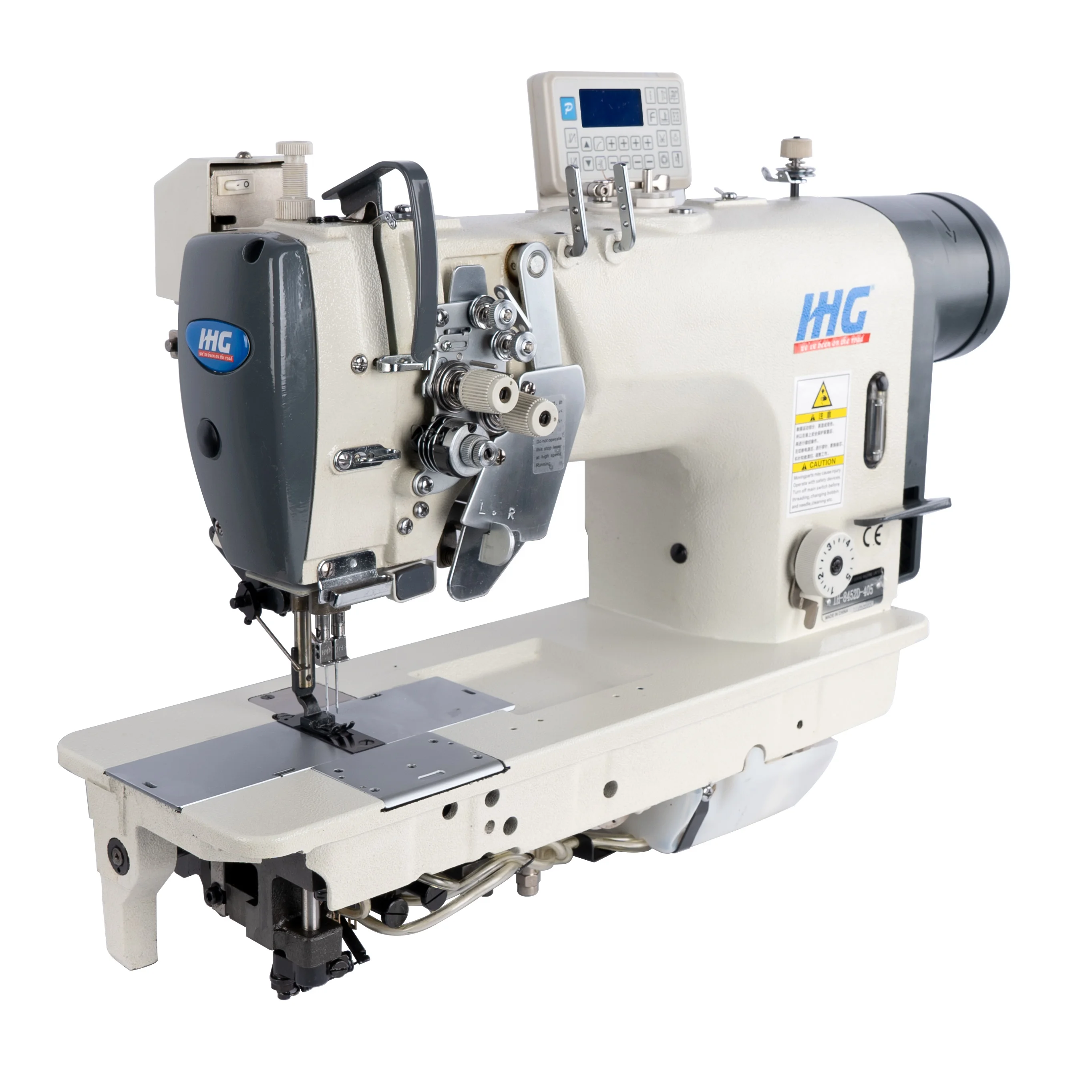 Garment Shops Large Hook Semi Dry Twin Needle Lockstitch Industrial Sewing Machine IHG