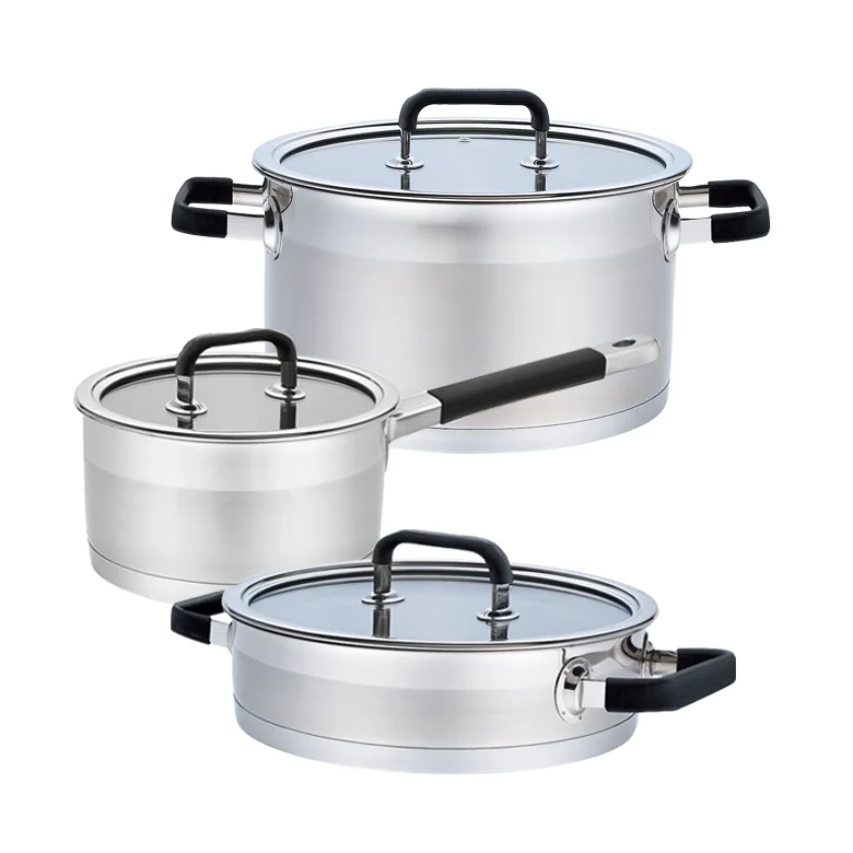 customization kitchen wholesale cooking non stick cookware pots and pans set stainless steel casserole sauce pan frying pan