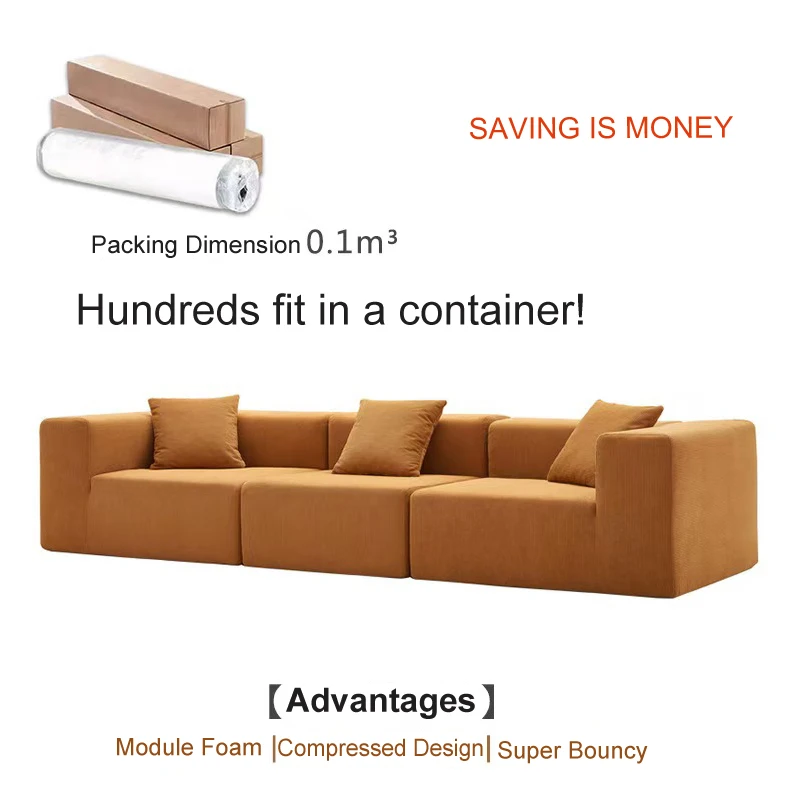 Convertible Sectional Couch Vacuum Packing Compress Sofa Modular Sofas Set Upholstered Free Combination Module Living Room Sofas