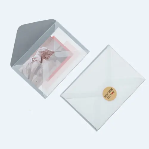 Custom Wedding Invitation Card Postcard Paper Envelope Glassine Clear Transparent Paper Envelope for VIP Cards