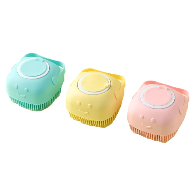 new design 2 in 1 cat silicone pet hair remover self cleaning grooming comb massage shampoo bath tool brush for dogs