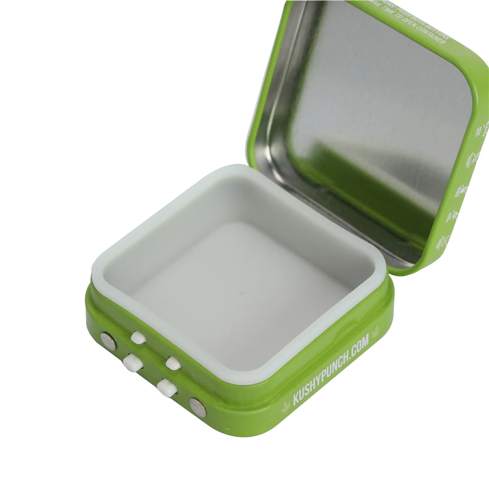 High Density 50X50x15mm Metal Plate Material Child Safety Tinplate Type Tin Box Printing