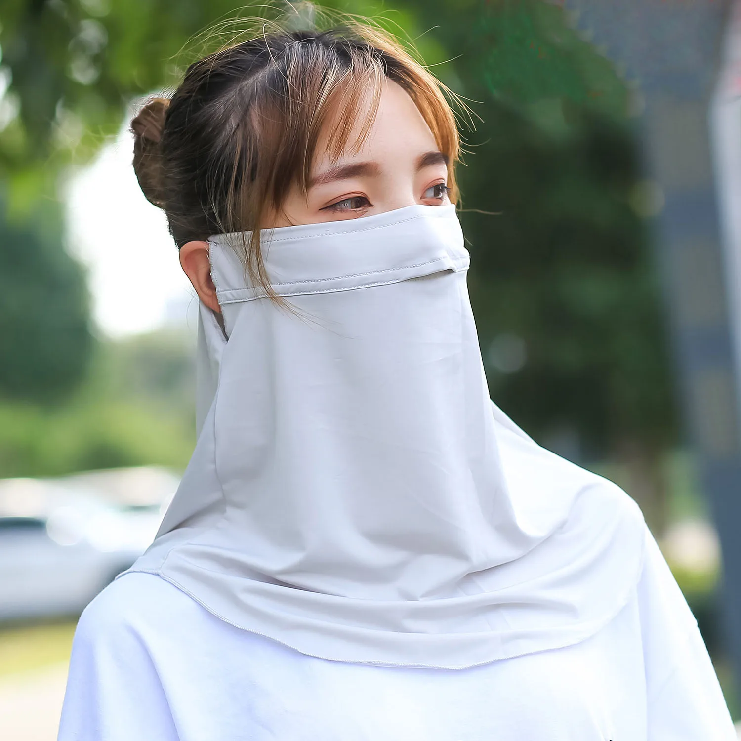 Spring Summer Women Knit Sun Face Mask Mouth Ear Neck Hanging Scarf Masks Female Outdoor Anti Sunscreen