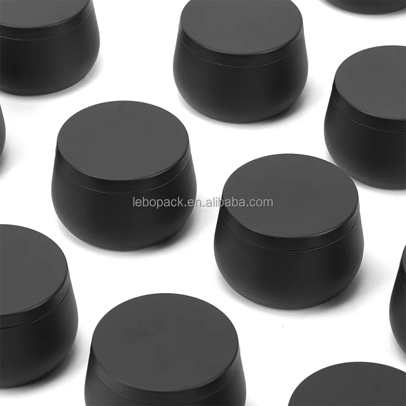 Wholesale 12 or 24 pcs Bulk Black Round Empty Candle In Tin Box Set