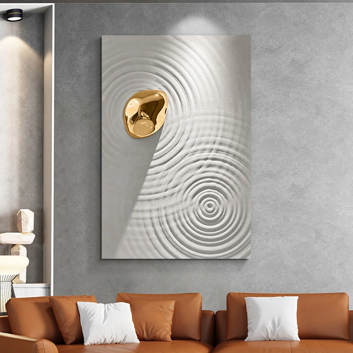ripples Painting Wall Art Embossed 3d Decorative Painting carving wall decor Mixed Material Decor living room wall art