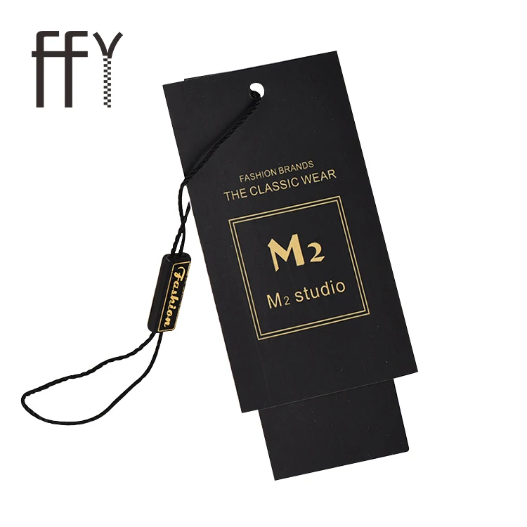 High Quality Garment Logo Garment Recycled Paper Hang Tags Black Kraft Paper Hang Tag For Clothing