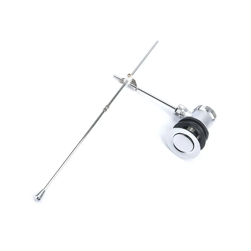 Chrome Pop Up Drain Assembly with Lift Rod and Overflow Drain Stopper Assembly for Bathroom Faucet