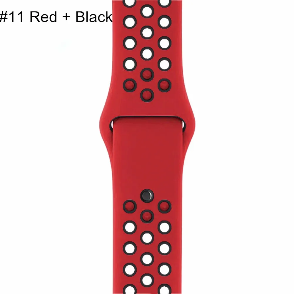 Горячая распродажа! Двойной цвет спортивный силиконовый ремешок для наручных часов для Apple Watch, 38, 40, 42, 44 мм, для наручных часов iWatch, 6, 5, 4, 3, 2, двойной цвет спортивный ремешок