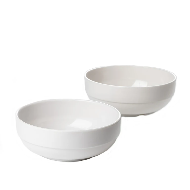 Hot sale white melamine round Korean noodle bowl