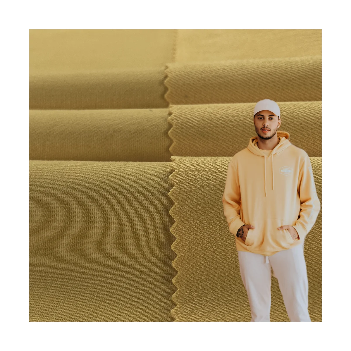 Premium Hoodie 320 gsm 95 Cotton 5 Spandex Twill Knit French Terry Fabric