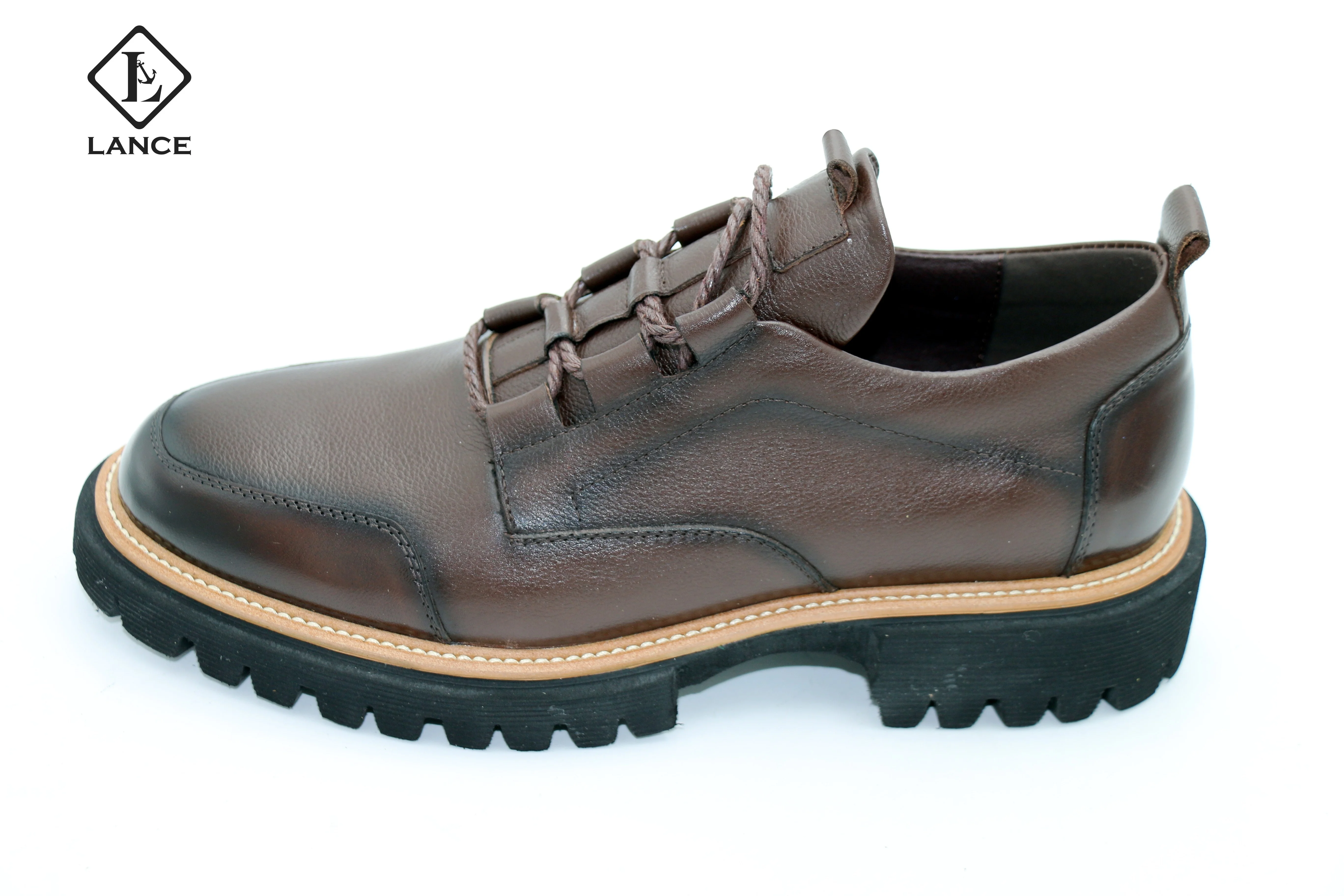 LANCI mens chaussure enfants leather exotic designer classic men italian wedding casual Platform dress shoes for men