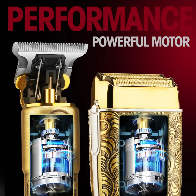 Suttik 962 Rechargeable 2 IN 1 Hair Beard Electric Shaver For Men Powerful Electric Razor Head Bald Shaving Machine Trimmer