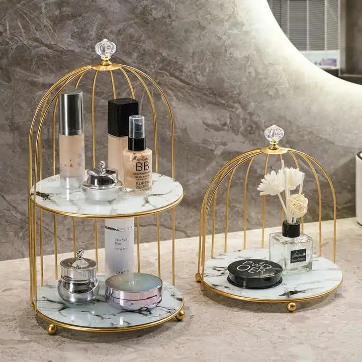 Double Layer Cosmetic Storage Holders Bathroom Makeup Organizer Bedroom Desktop Storage Rack