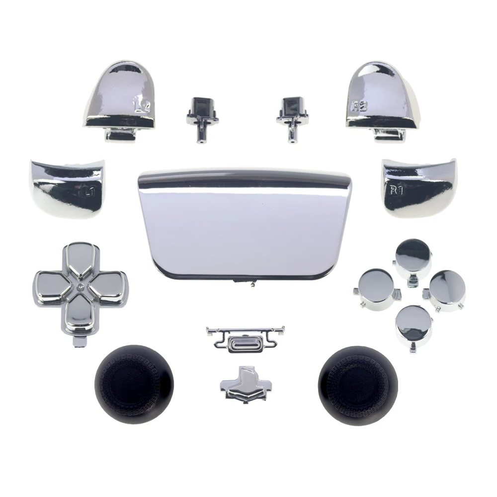 Комплект хромированных кнопок 16 в 1 для контроллера PS5 BDM020 кнопки Play Station 5 Dpad R1 L1 R2 L2 триггеры сенсорная панель