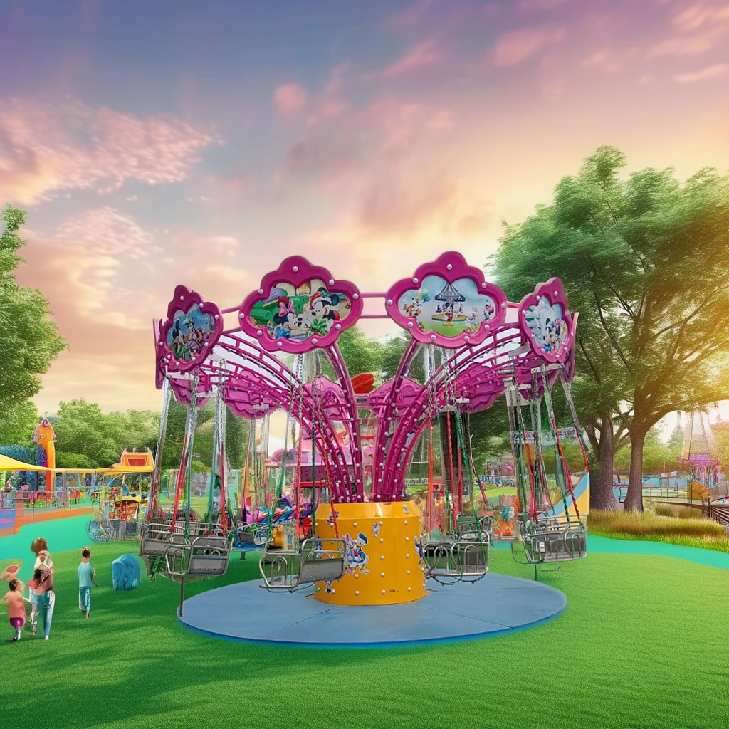 Buy Mini mobile small children funfair adults amusement park rotating portable kids swing rides flying chairs for sale