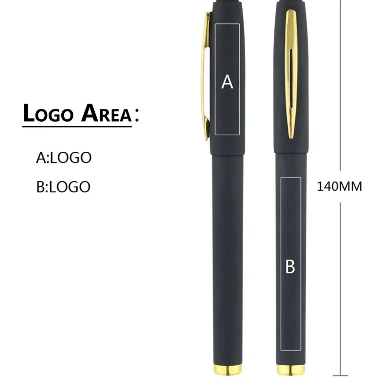 Free Custom Logo Gel Pens with Metal Pen Clip Business Advertise Signature Pen Black Bullet Head Carbon Stationery gifts