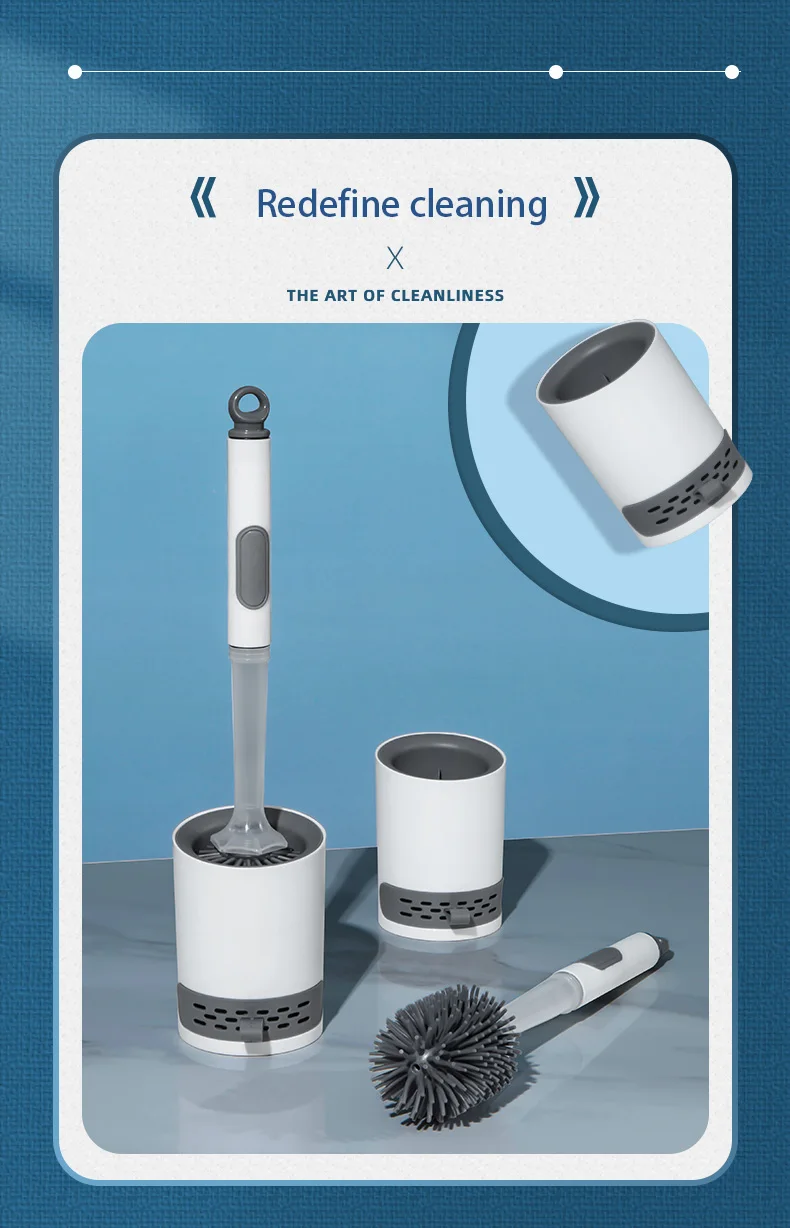 In 2023  a new  TPR silicone circular scrubbing liquid toilet brush ,with a bathroom cleaner bracket and wall mountable