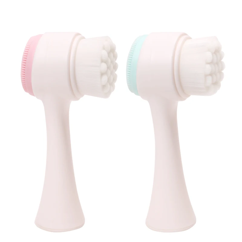 Standing Multi function Double-sided Facial Brush Silicone Face  Scrub Tool Face Cleaning Brush