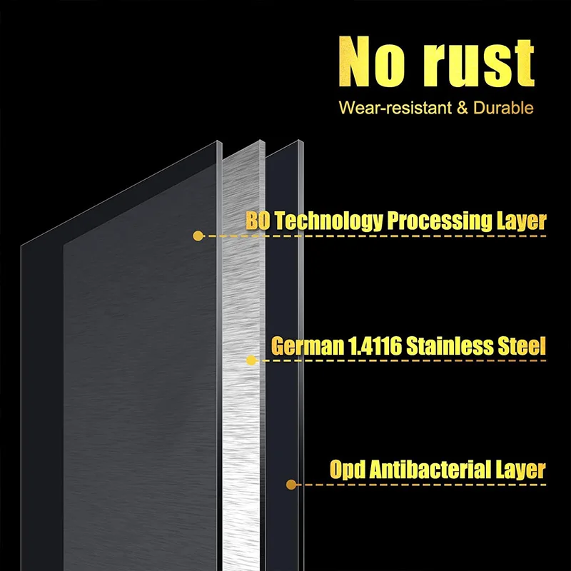 High Carbon Stainless Steel Kitchen Knife Set 15 Pieces Kitchen Knife Block Set With Wooden Block 6 Steak Knives Cutlery