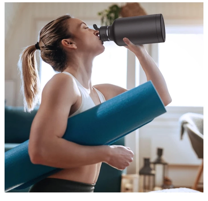 Wide mouth water bottle Insulated 18/8 64oz Stainless Steel water bottle, Half Gallon Stainless Steel Water Jug