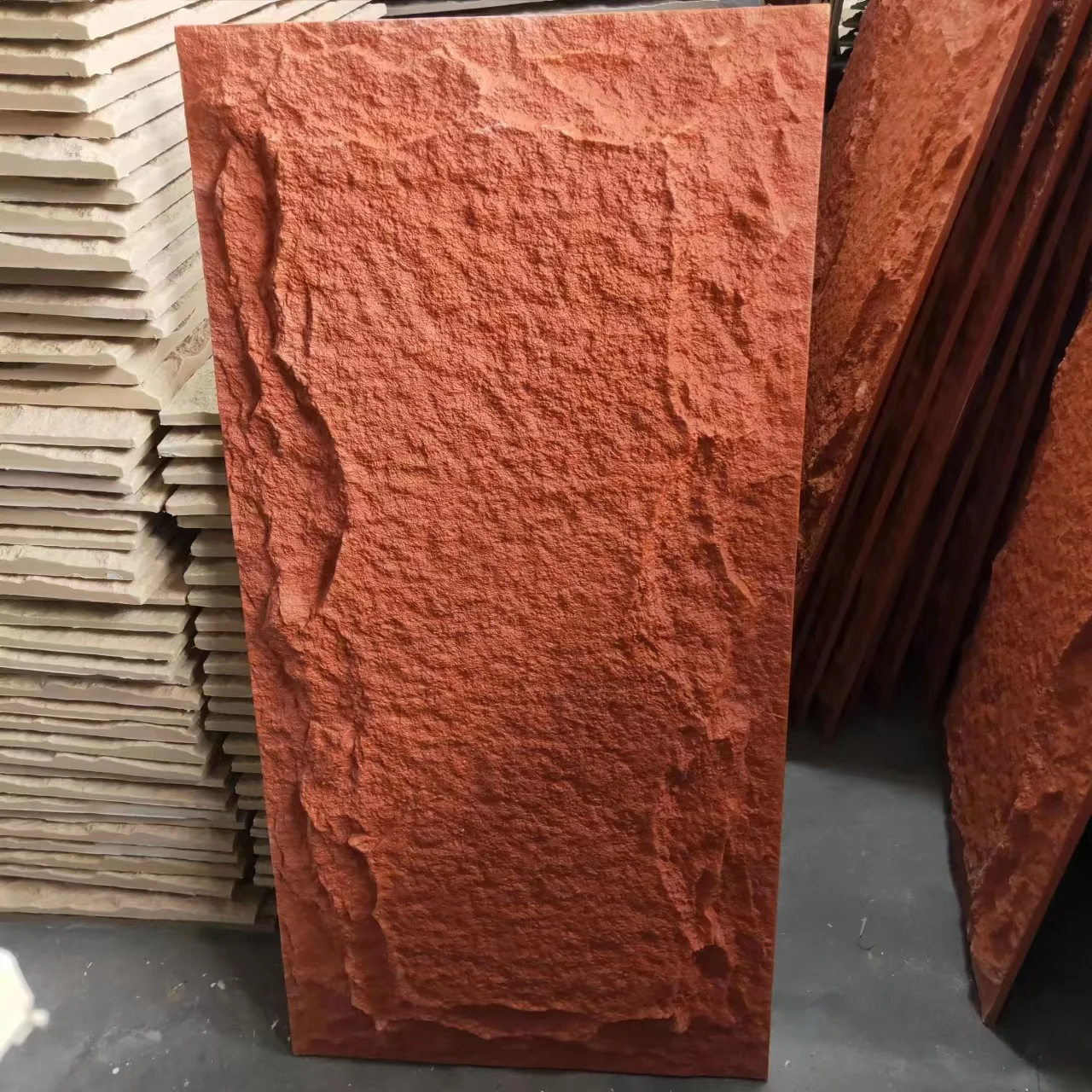 High Quality 3D Cement Look Interior Wall Decorative PU Stone White Wall Panel For House Wall