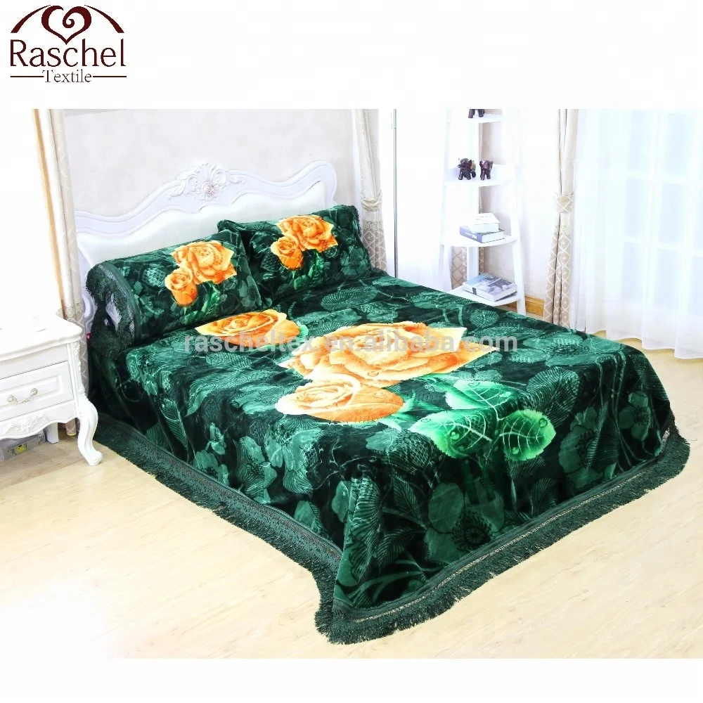 100% Poly Korean Style Double Layer queen size mink blanket