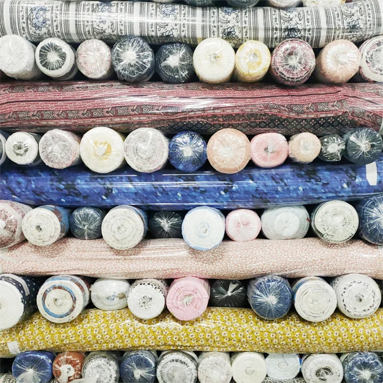 China Low Price 100%Viscose Rayon Stock Lot Fabric Print For Shirts
