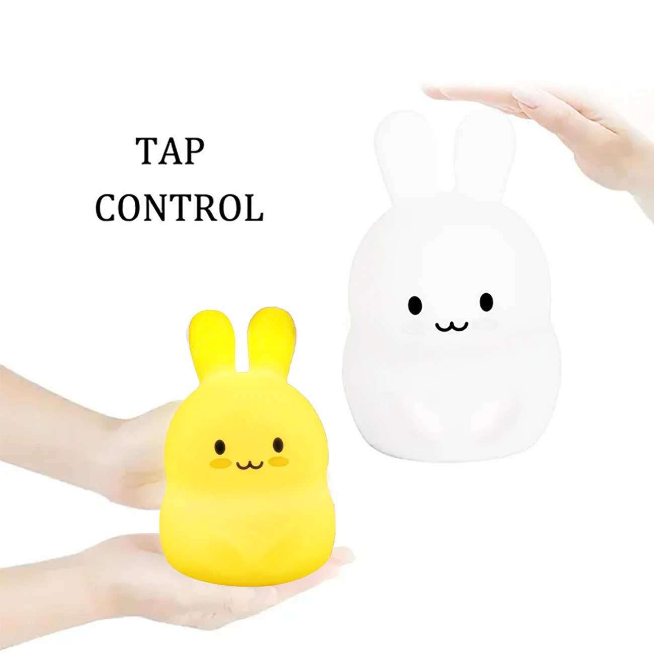 Wholesale Low MOQ USB Led Bunny Lamp Motion Sensor Night Light Cute Rabbit Children Silicone Night Lights For Kids Room