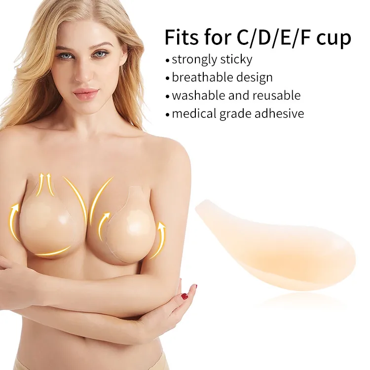 Seamless Strapless Silicone Sticky Push up Wireless Bra Women Manufacturer Adults Medium Comfortable Patent Model Plus Size