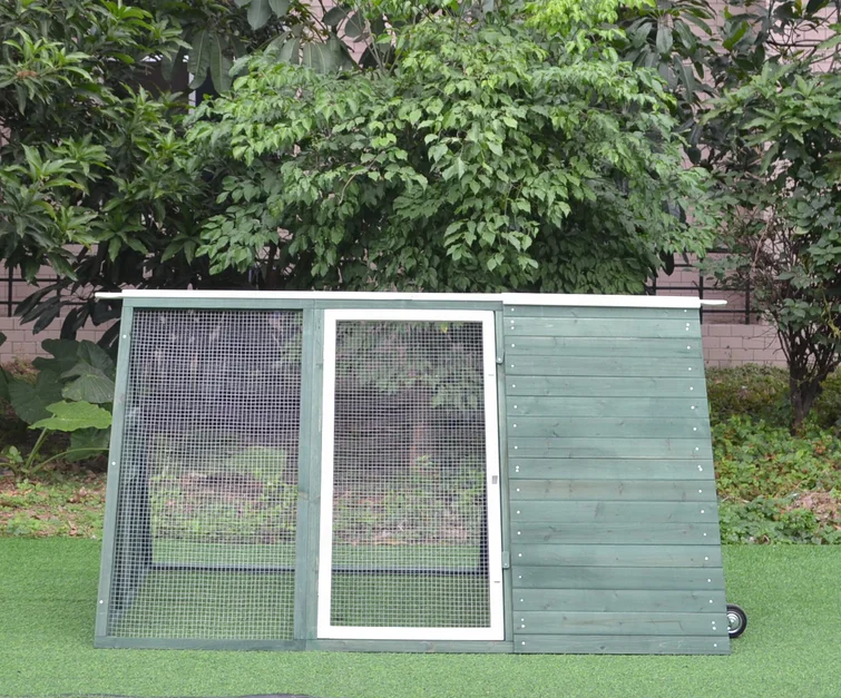 Wood backyard chicken coop wooden backyard hen house ,movable with two wheels