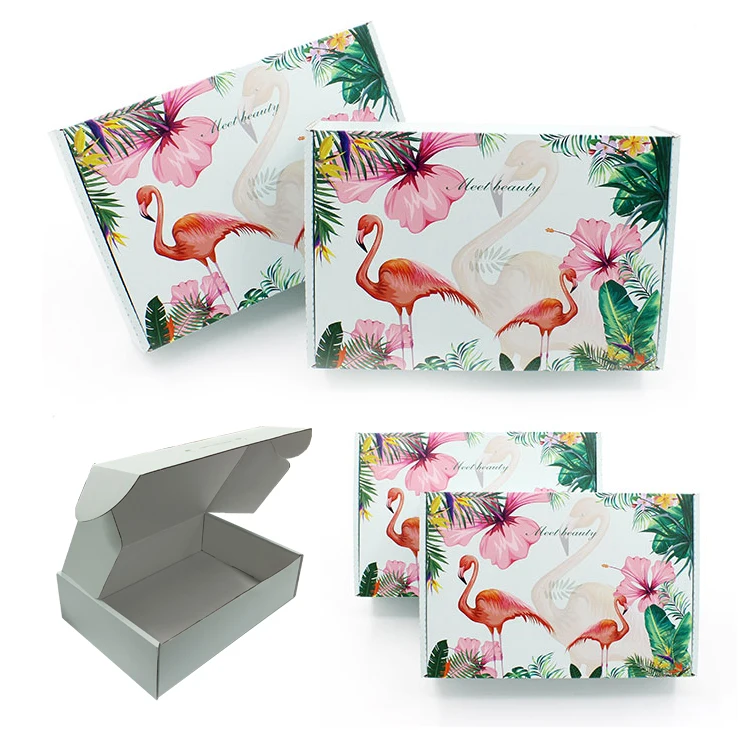 Packaging Shipping Kraft Black Carton Paper Box with Logo Customized Cardboard Corrugated Pink Mailer Clothing Paper Box