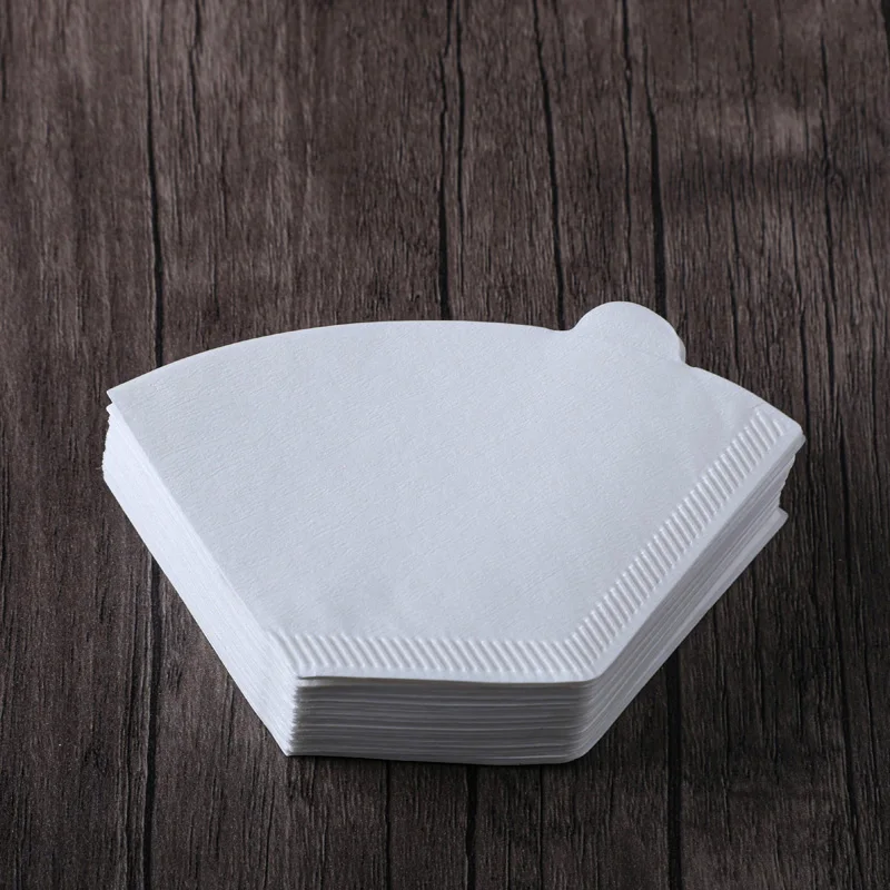 Custom 100 sheets/bag filter cup 02 coffee paper for drip filter cup with raw wood pulp coffee filter paper