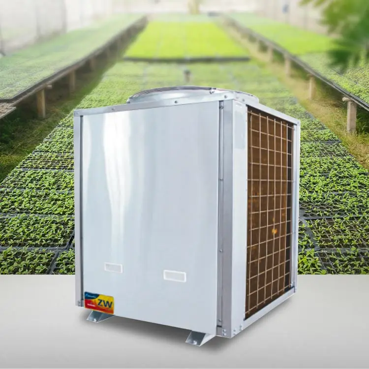 Most saving electricity R410a air source heat pump in a heating greenhouse for commercial use