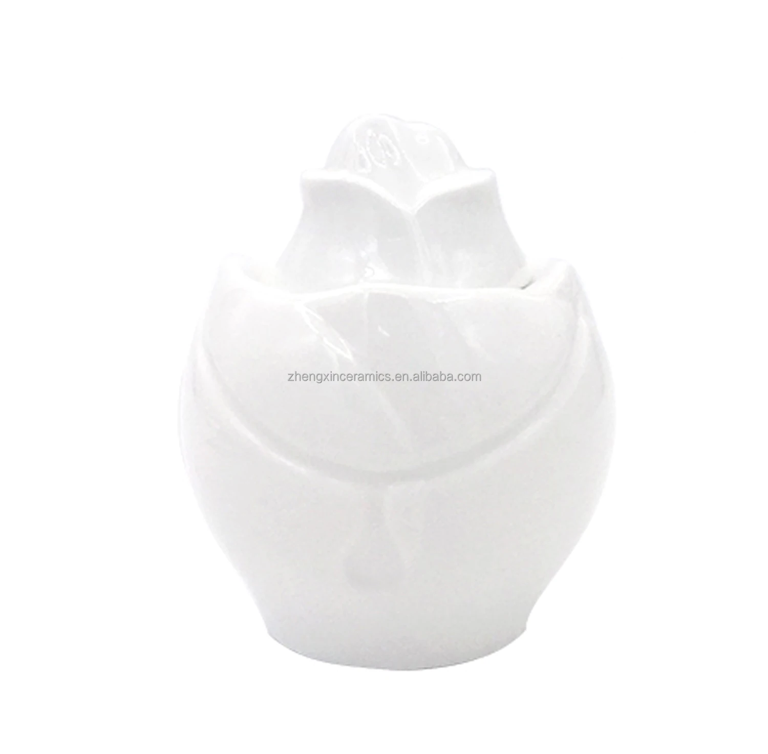 Nice fancy decal white ceramic special design sugar pot for drinking